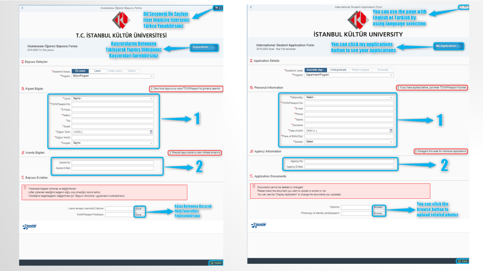 Fill in the application form